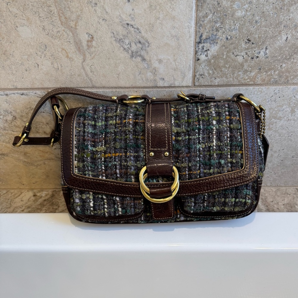 Rare Coach Chelsea Boucle Tweed shoulder bag
